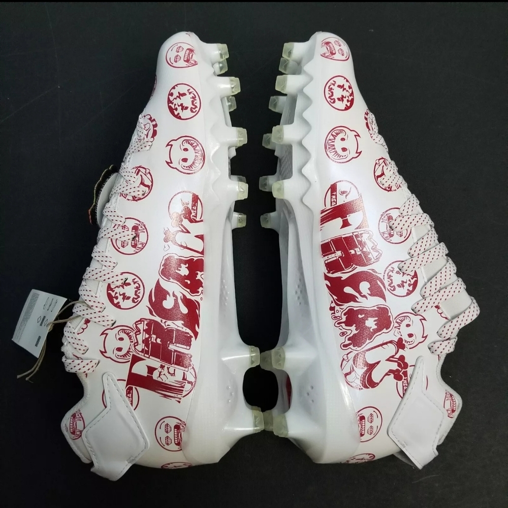 Adidas Size 8.5 Men Freak 22 Big Mood Football Cleats Shoes White Red GZ6901 - Picture 7 of 10
